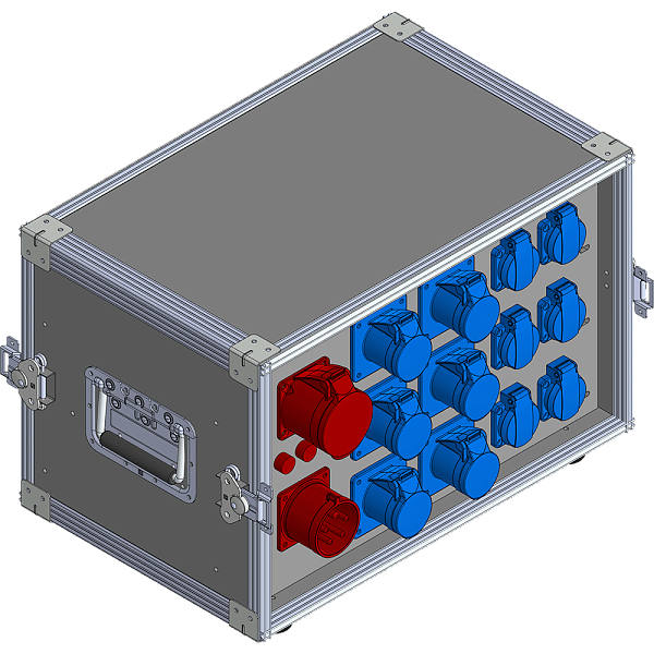 BELBOX BB-3240-3PR, устройство распределительное в кейсе, вход CEE-380В/32А, выход CEE-380В/32A + 6xCEE-220В/16А + 3хSCHUKO-220В/16А, индикаторы