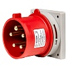 BELBOX BB-425N, вилка силовая стационарная, 32А, 380В, 5P, 3P+N+E, IP44, красная