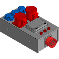 BELBOX BB-3248-1PP, устройство распределительное, вход CEE-380В/32А, выход 2хCEE-380/16A + 3хSCHUKO-220В/16А, индикаторы
