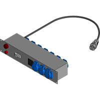 BELBOX BB-1623-1MR, устройство распределительное 19", вход SHUKO-220В/16А, выход 10хSCHUKO-220В/16А + USB-зарядка, индикатор включения, индикатор питания