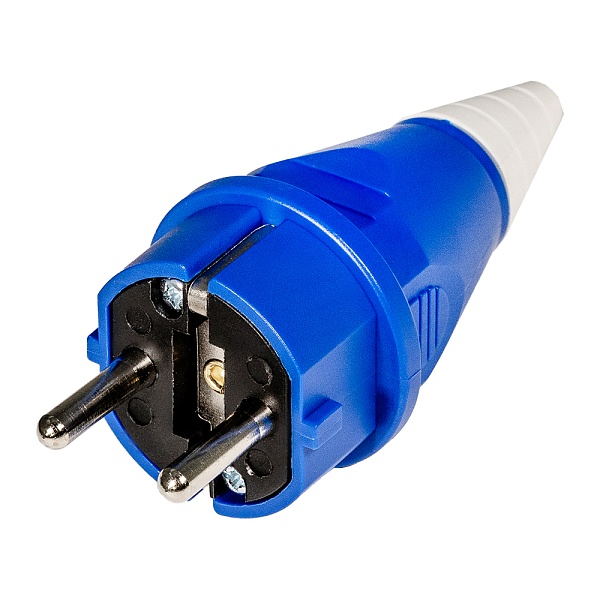 BELBOX BB-012, вилка кабельная, 16А, 220В, 3P, 2P+E, IP44, синяя