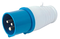 BELBOX BB-013, вилка силовая кабельная, 16А, 220В, 3P, 2P+E, IP44, синяя