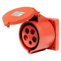 BELBOX BB-325N, розетка силовая стационарная, 32А, 380В, 5P, 3P+N+E, IP44, красная