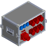 BELBOX BB-6305-1PR, устройство распределительное в кейсе, вход CEE-380В/63А, выход 3xCEE-380В/32A + 3xCEE-380В/16А + 3хSCHUKO-220В/16А, индикаторы