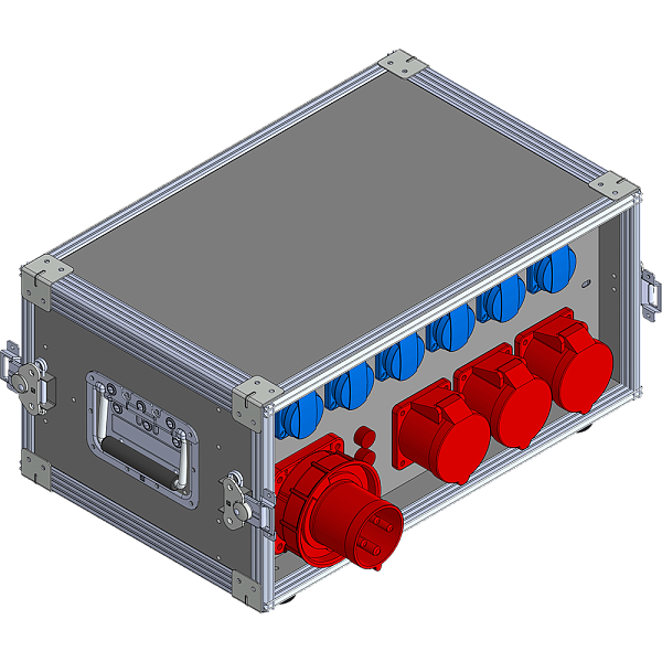 BELBOX BB-3234-1PR, устройство распределительное в кейсе, вход CEE32А/380В, выход CEE32/380В + 2xCEE16А/380В + 6хSCHUKO, индикаторы