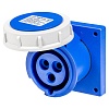 BELBOX BB-3132N, розетка силовая стационарная, 16А, 220В, 3P, 2P+E, IP67, синяя